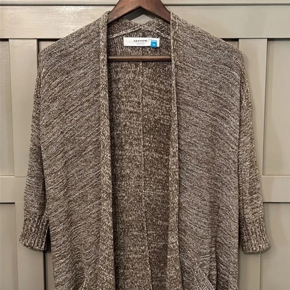 Anthropologie Sparrow Far From Whistler Open Front Cardigan Sweater Size Medium - Picture 5 of 9